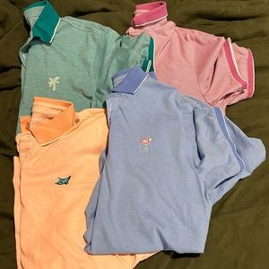 4 pack of Bonobos retro embroidered pique polos